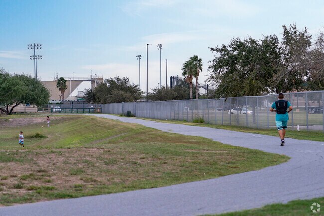 This walking trail is located adjacent to PSJA Memorial Early College High School.