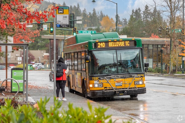 King County Metro route 240 connects Rainier Crest residents to Bellevue and Renton.