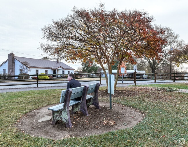 Take a walk or just relax on a bench at the Tomlinson-Moore Park in Harmony.