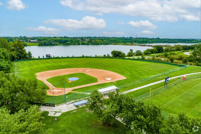 Zorinsky Lake Park near Crescent Oaks features several lakefront baseball fields.
