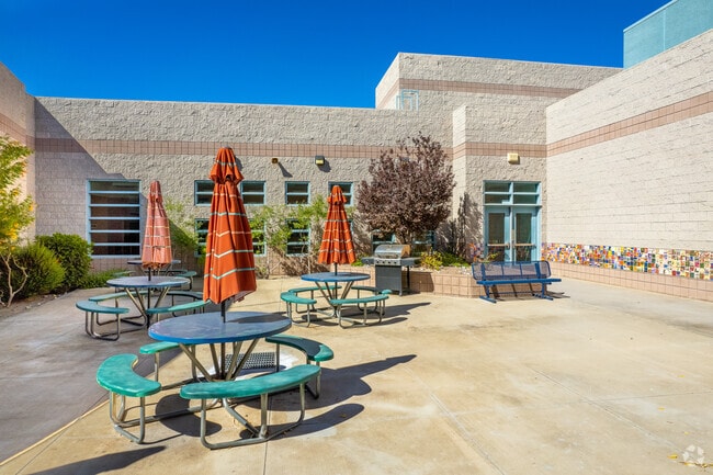 Kesterson Elementary's courtyard is a great place for students to have lunch or enjoy the sun.