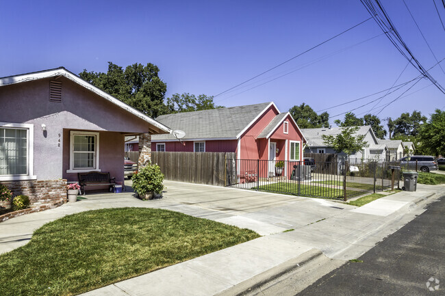 Colorful rows of mid-20th century homes can be found in Broderrick-Bryte.