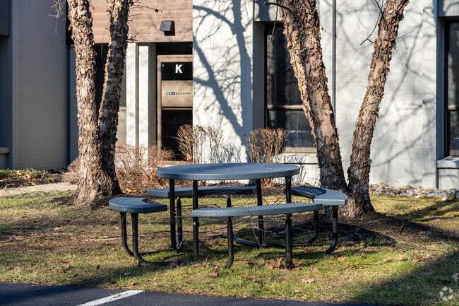 Students at YSC Academy can take their lunches outdoors in warmer weather.
