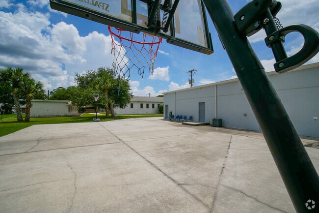 There is a basketball court for students at Brevard Private Academy.