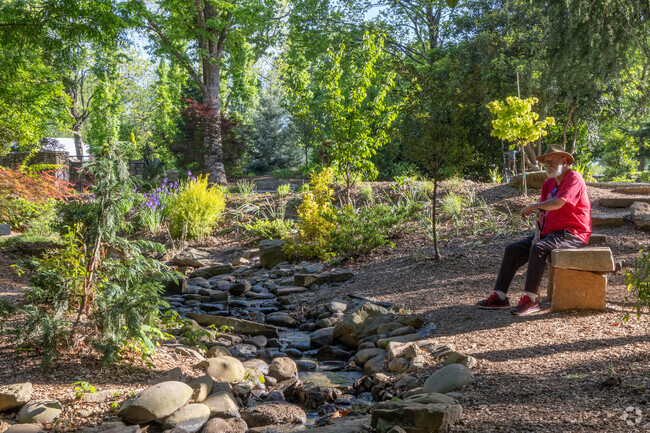 Hatcher Gardens near camelot offers serene places to sit and relax.