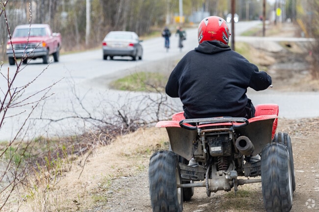 Traffic in Big Lake is a little different with roadside trails to accommodate ATVs and dog sledding.