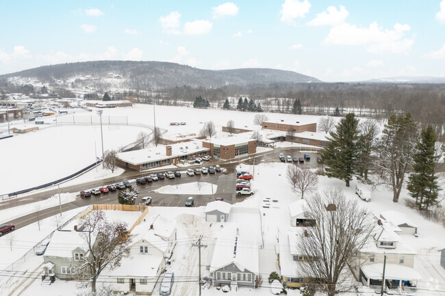 Nestled within the Falconer community, Harvey C. Fenner Elementary School has a pleasant campus.