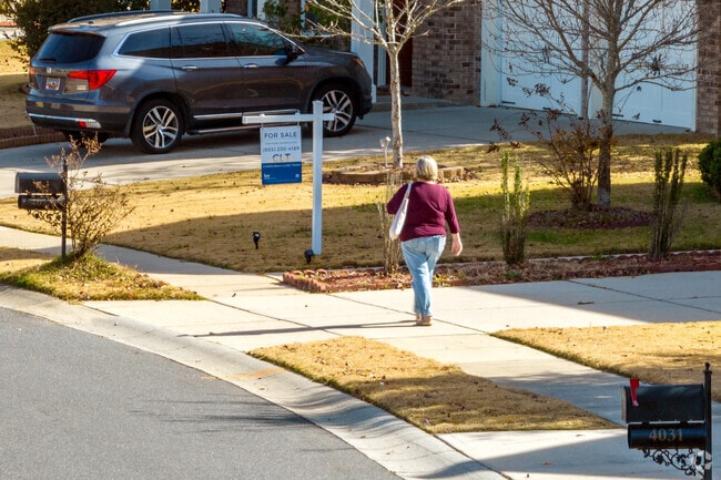 Many of the Tega Cay residents take advantage of the many sidewalks.