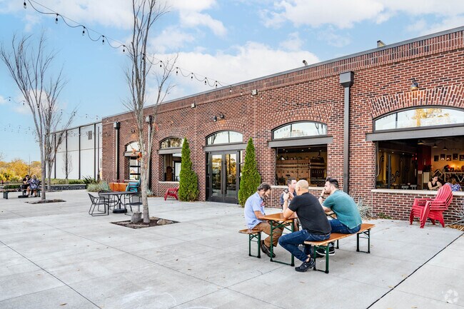 Yazoo has a large patio that overlooks the Cumberland River.