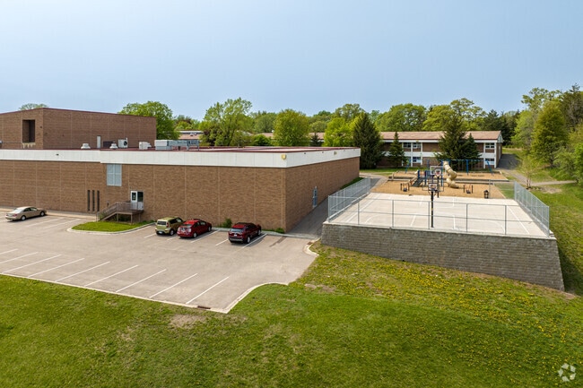 Parkview Center School has a competition size swimming pool and tennis courts.