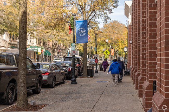 Residents of Cyprus enjoy spending the day walking along the shops in Downtown Suffolk.