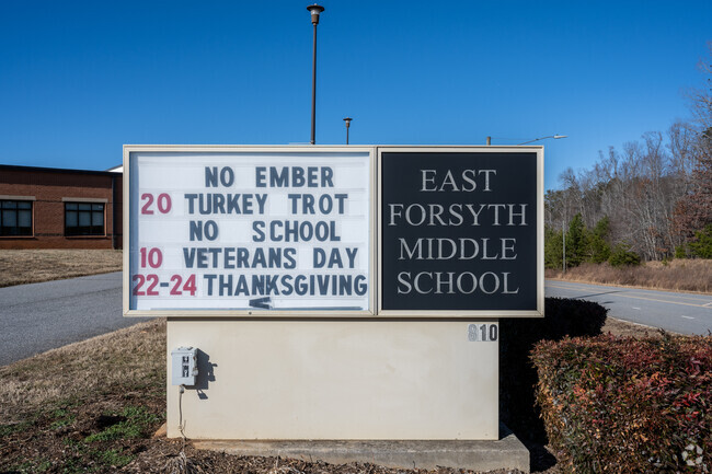 The signage at East Forsyth Middle School keeps parents up to date on the latest info.