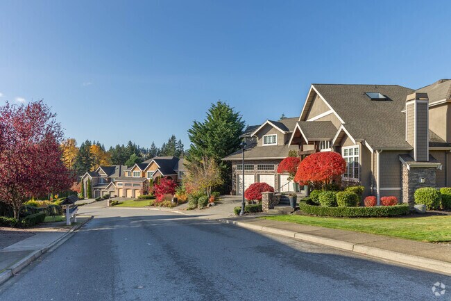 It's common to find homes in The Reserve combining wood siding with stone in their facade.