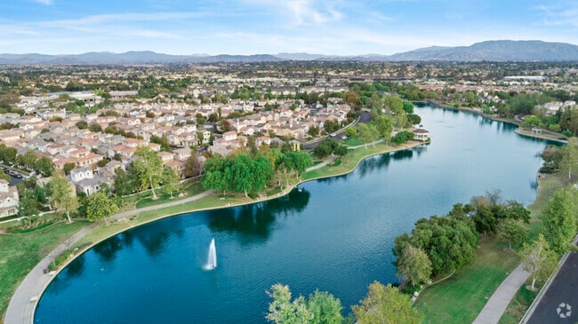 Residents enjoy taking walks along the paths at Harveston Lake.