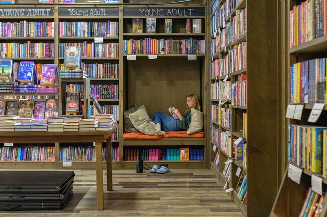 Oakwood Plaza includes Bookbug for kids and This is a Book Store for adults in Kalamazoo.