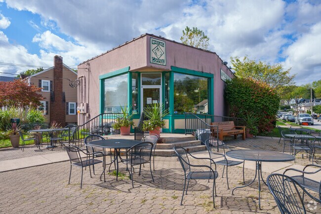 Take your coffee to go or enjoy sitting outside at Wheeling Coffee Shop in Pleasanton.