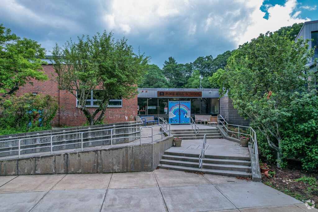 Pine Hill Elementary School entrance in Framingham.