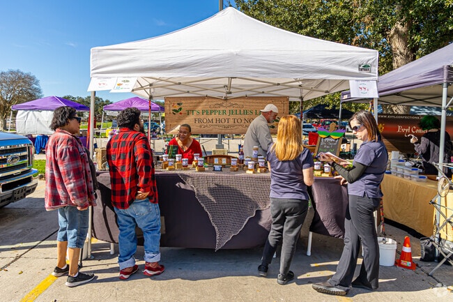 Enjoy the weekly farmer’s market at Lafreniere Park.