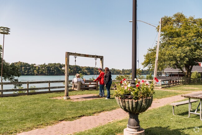 Lewiston Landing near Niagara provides scenic views of the river and Canadian shoreline.