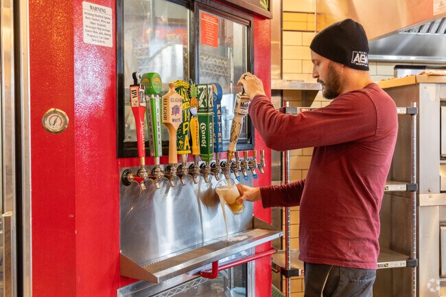 Come to Pizza My Heart and get a cold beer in downtown Walnut Creek.