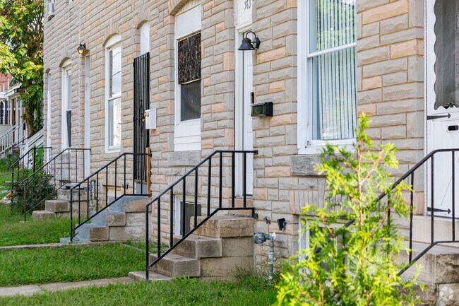 Stone‑front rowhomes in Gwynns Falls see frequent renovation.