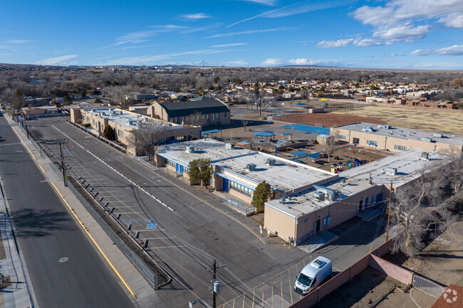 An aerial view of Raymond A. Gabaldon Elementary School.