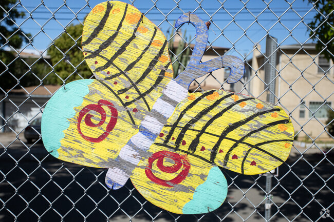 The colorful artwork at Emerson Elementary School in Oakland gives an inviting feeling.