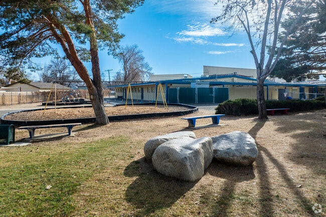 A secluded playground on the side of Lincoln Park Elementary School.