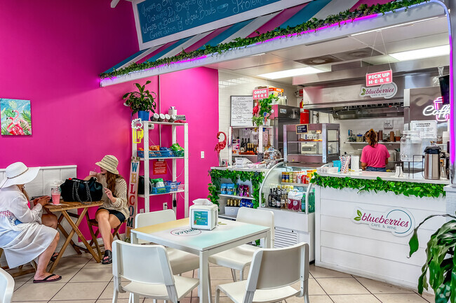 Local businesses like the Blueberries Cafe & Wine are a must-see in Holmes Beach.