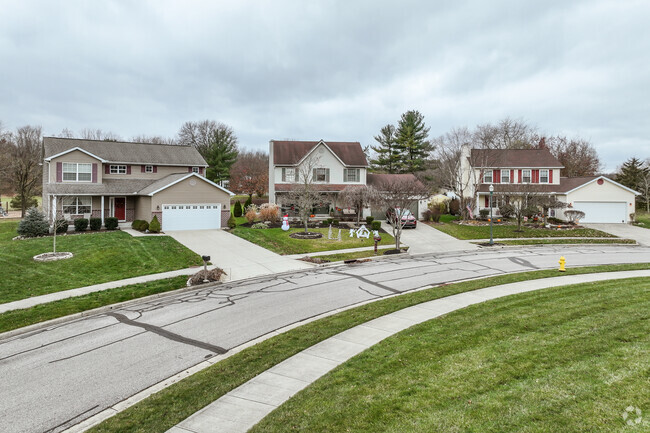 A row of homes in a Troy neighborhood.