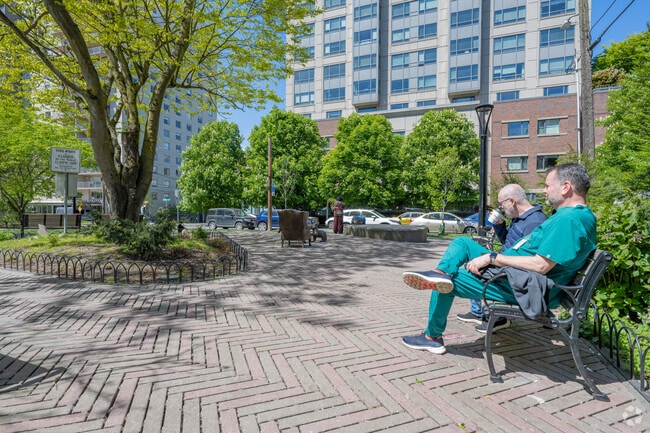 Relax at First Hill Park to watch the passersby.