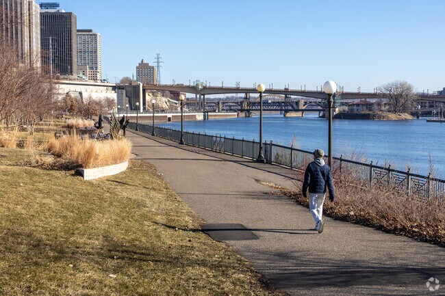 Grab a walk with a view of the Mississippi River in West Seventh.