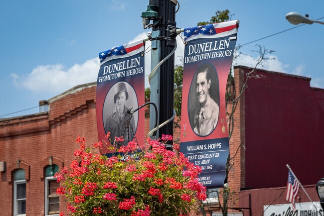 One of many Dunellen Hometown Heroes banners placed around the downtown area.