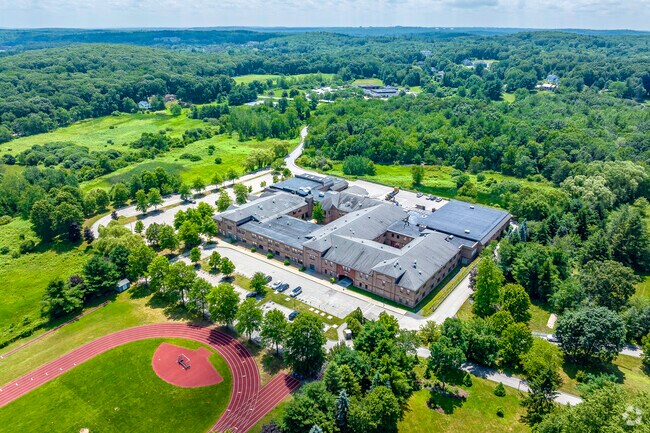 Here is a  full view of P. Brent Trottier Middle School's campus in Southborough, MA.