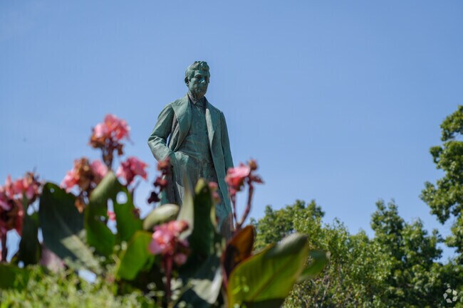 The Beardsley Monument overlooks Christiana Creek and shows the neighborhoods rich history.