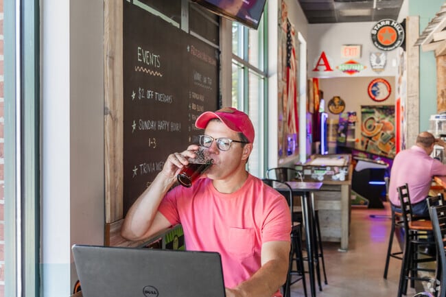 Relax with a cold beer at Crafty Drought near Oyster Point in Mount Pleasant.