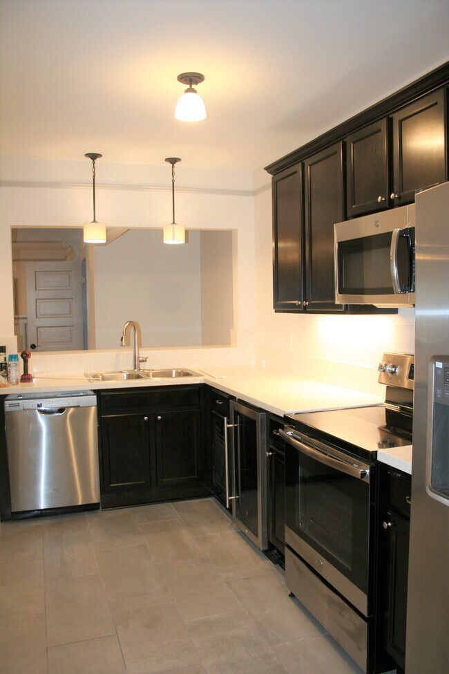 New kitchen even has a wine refrigerator