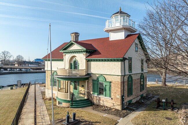 The Old Lighthouse Museum is a decommissioned lighthouse located in the harbor of Michigan City.