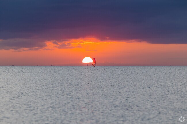 Haulover Day Use in Avon is the best spot to windsurf with sunset views.