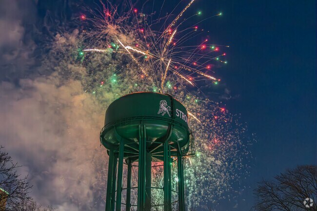 Fireworks over the Strongsville water tower signal that the winter holiday season has begun.