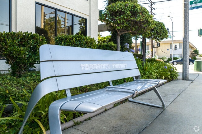 Hop on a bus to get around  the neighborhood of West Torrance California.