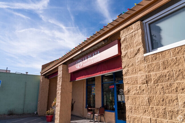 The entrance of La Plaza Bakery in Gonzales, California.