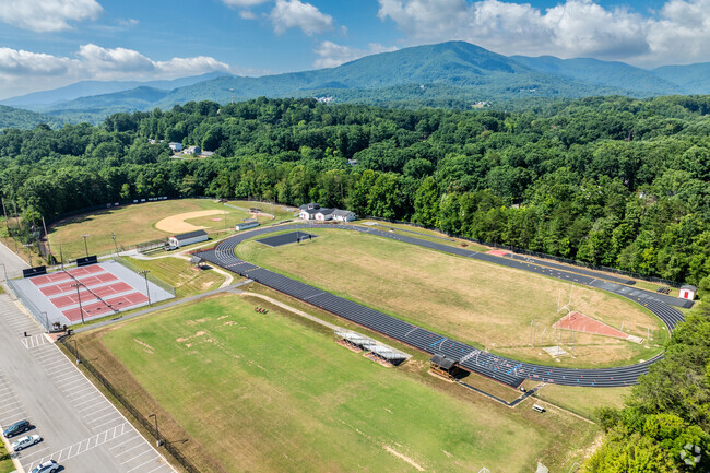 A view of the sports fields of Cave Spring High School.