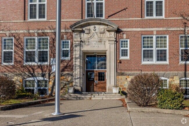 Francis W. Parker Elementary School in Quincy boasts an impressive entrance.