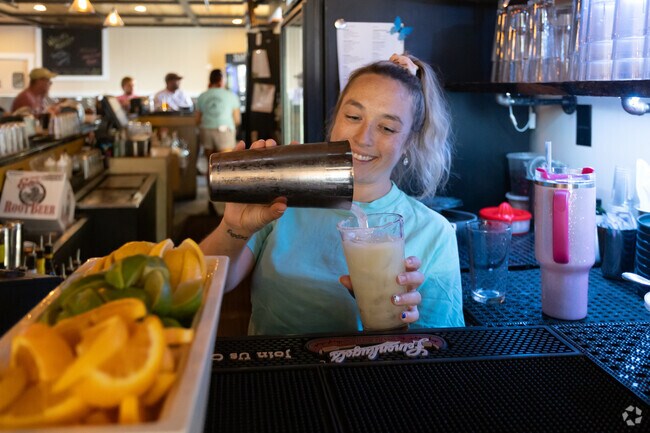 Locals gather at a neighborhood bars in Acton, Maine, for food and conversation.