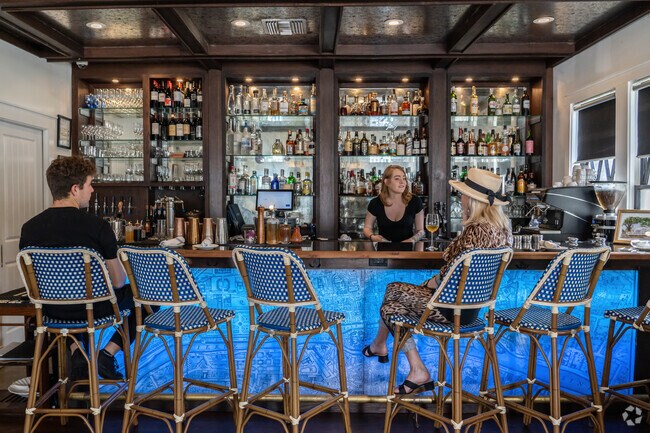 Relax with a drink at Left Bank Bistro in Euclid St. Paul's neighborhood.