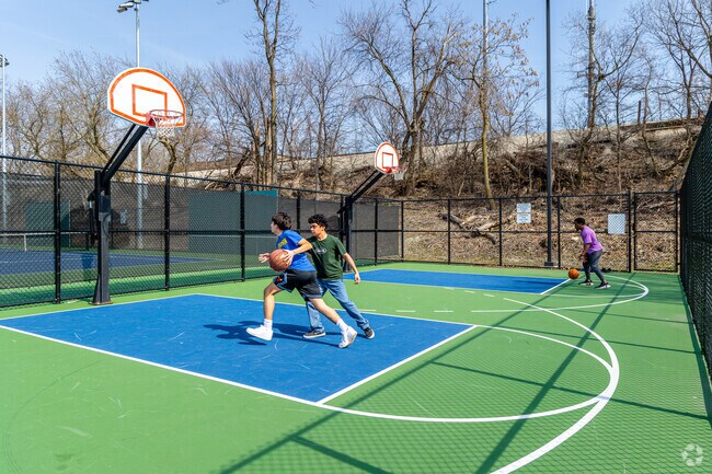 Play some one on one at the Keystone Park basketball courts in River Forest.