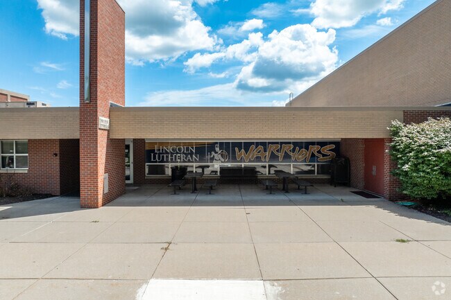 There is a small outdoor space to enjoy at Trinity Lutheran School.