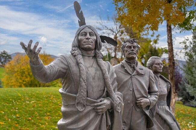 Statues throughout the city pay homage to Manti's history.