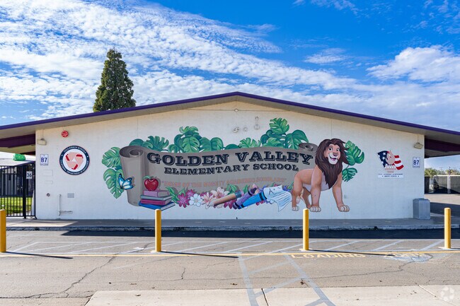 A large mural adorns the main building at Golden Valley Elementary School in Orosi.